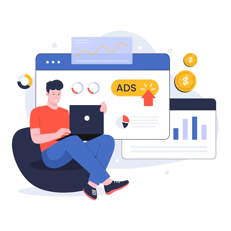Flat Design Pay Per Click Marketing Strategy